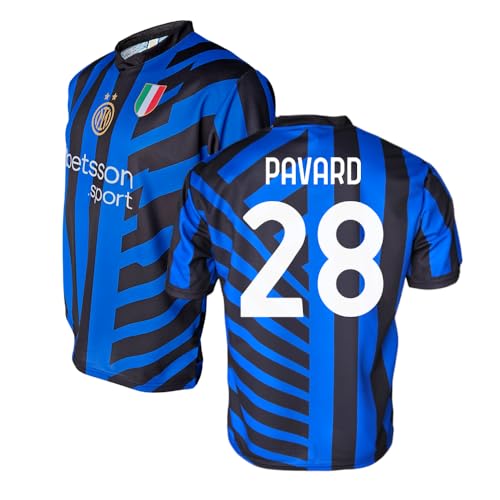 Inter - Heimtrikot 2024/2025, Personalisiert, Offiziell, Made in Italy, Blau-Schwarz, Polyester, L, V-Ausschnitt, Halbarm, Unisex, Fußball, Italien, Calcio von Inter