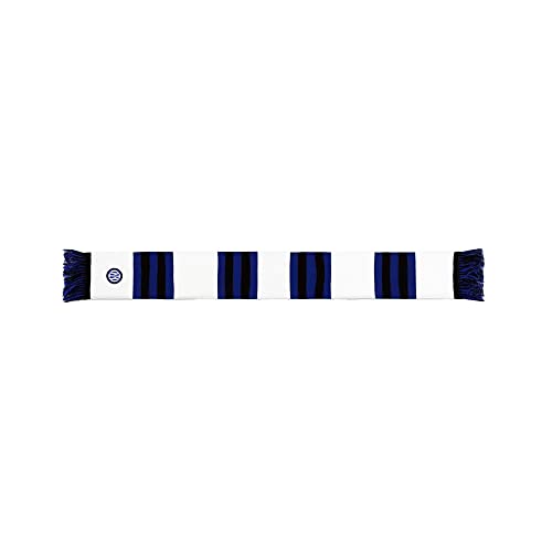 Inter ZeroPlayer Schlauchschal mit Logo, gestreift, Acryl, Unisex, Erwachsene, Weiß/Schwarz/Blau, Einheitsgröße von Inter