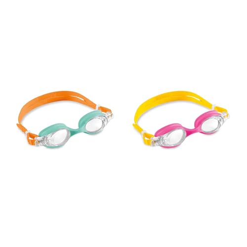 Intex 55693 Schwimmbrille Kids, 2 Stück, Gläser aus Polycarbonat, Silikon, mehrfarbig, 3-8 Jahre von Intex