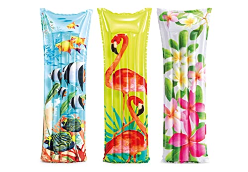 Intex 59720EU - Aufblasbare Luftmatratze Florales Muster Assortiert, Vinyl, Mehrfarbig, 183x69 cm Intex 59720EU - Aufblasbare Luftmatratze Florales Muster Assortiert, Vinyl, Mehrfarbig, 183x69 cm von Intex
