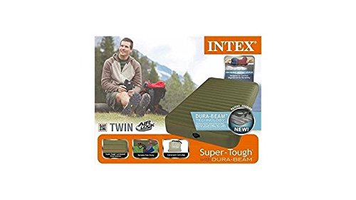 Intex 68726 Luftbett Twin Super Tough Airbed Kit mit Fußpumpe Bellows, 99 x 191 x 20 cm von Intex