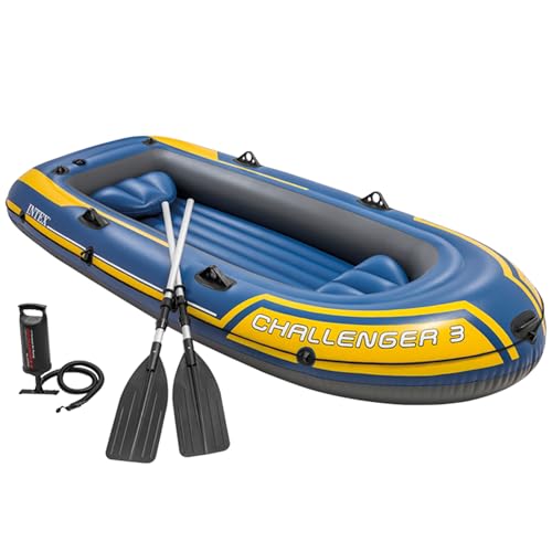 Intex Challenger 3 Set Schlauchboot - 295 x 137 x 43 cm - 3-teilig - Blau / Gelb, 68370NP, 6.5 cm von Intex