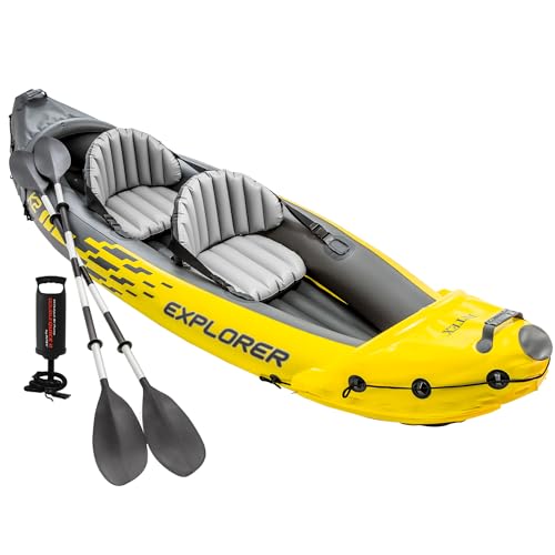 Intex 68307NP - Aufblasbares Kajak Explorer K2, 2 Personen, mit Zubehör, PVC, Gelb, 312x91x51 cm Intex 68307NP - Aufblasbares Kajak Explorer K2, 2 Personen, mit Zubehör, PVC, Gelb, 312x91x51 cm von Intex