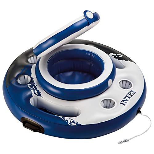 Intex Mega Chill Kühlbox - Aufblasbarer Schwimmring - Ø 89 cm - Blau, Weiß von Intex