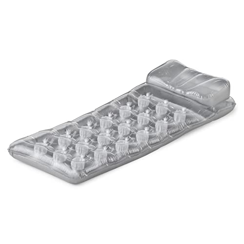 Intex 58894EU - Aufblasbare Luftmatratze mit 18 Löchern und Kopfkissen, Vinyl, Grau, 188x71 cm Intex 58894EU - Aufblasbare Luftmatratze mit 18 Löchern und Kopfkissen, Vinyl, Grau, 188x71 cm von Intex