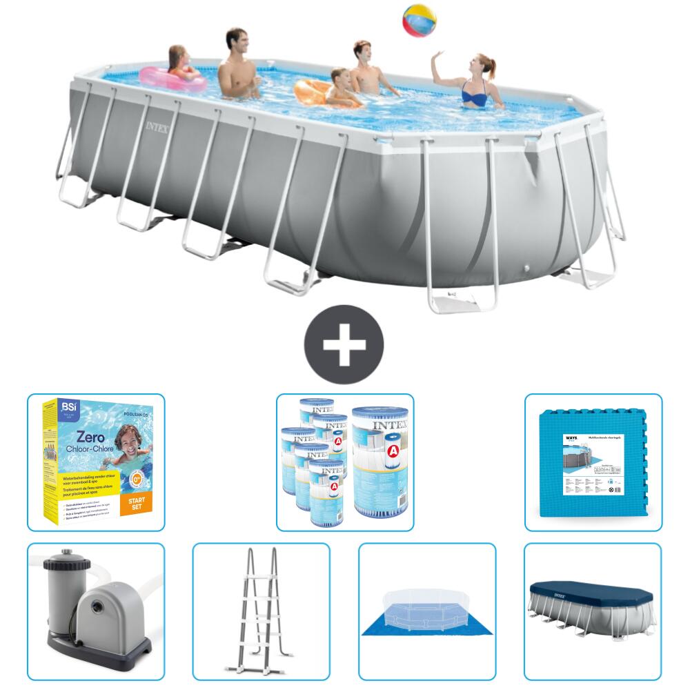 Intex Oval Prism Frame Swimmingpool 610 x 305 x 122 cm mit Zubehör - 2679848 von Intex