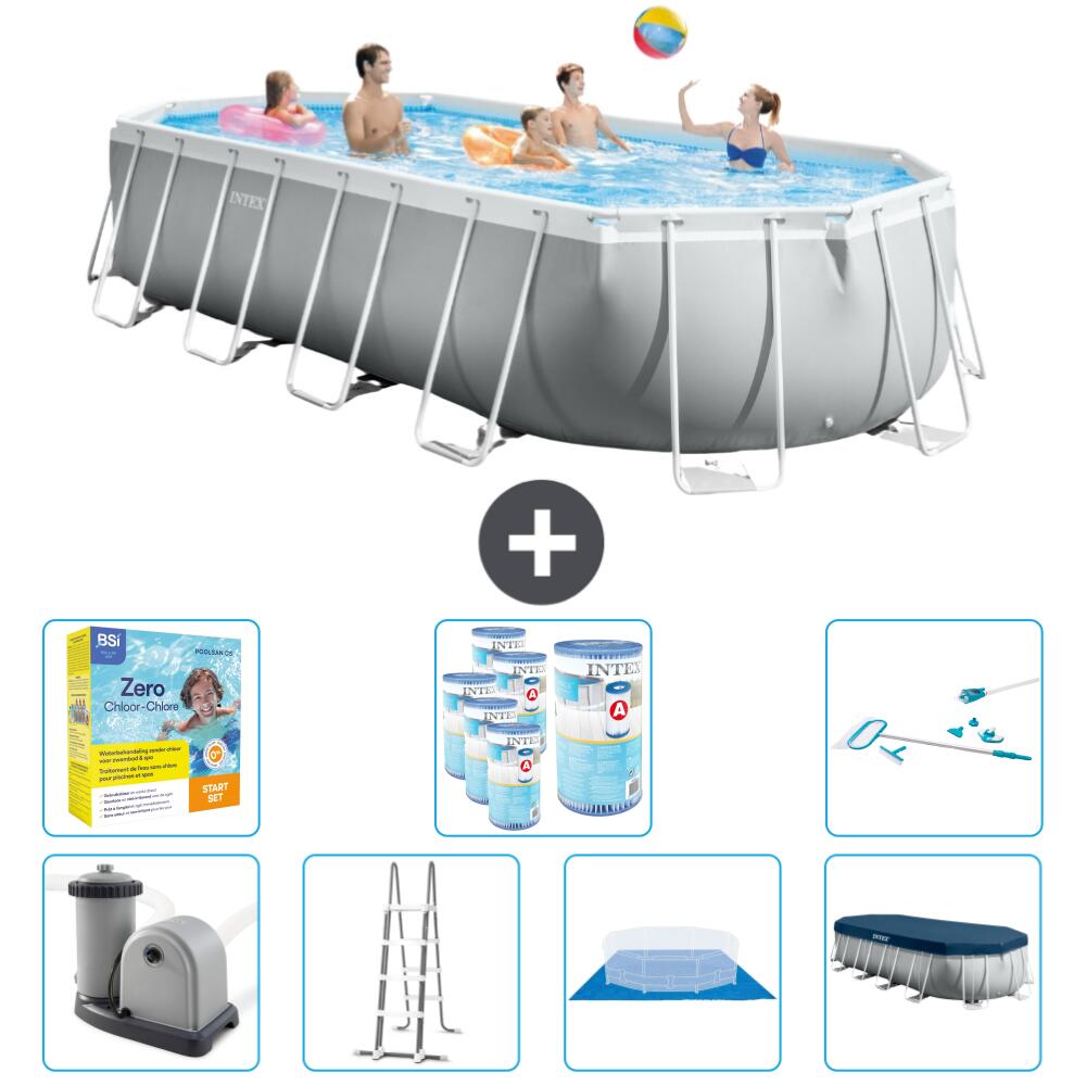 Intex Oval Prism Frame Swimmingpool 610 x 305 x 122 cm mit Zubehör - 2679852 von Intex