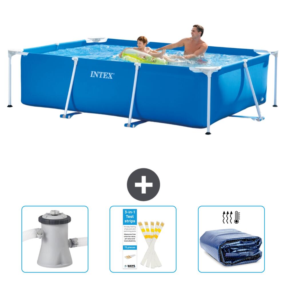 Intex Pool mit rechteckigem Rahmen 260 x 160 x 65 cm mit Zubehör - 2827174 von Intex