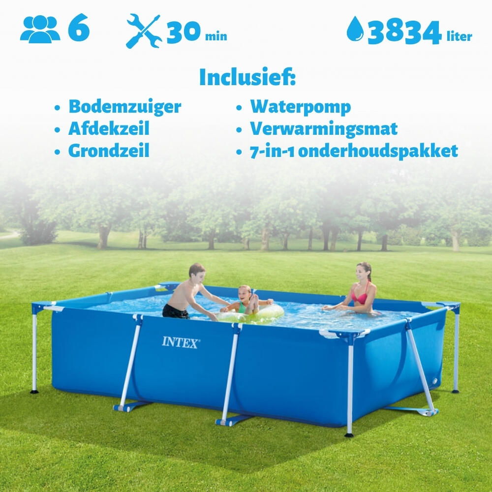 Intex Pool mit rechteckigem Rahmen 300 x 200 x 75 cm mit Zubehör - 2827297 von Intex