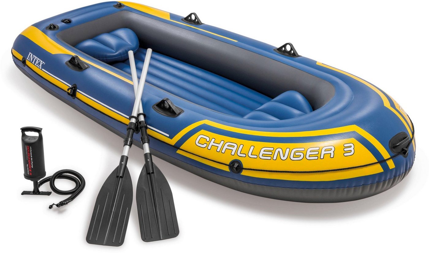 Intex Schlauchboot Challenger 3, (Set, -, mit 2 Paddeln und Luftpumpe) von Intex
