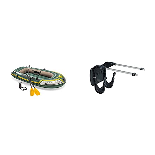 Intex Seahawk 2 Set Schlauchboot - 236 x 114 x 41 cm - 3-teilig - Grün & Motor Mount Kit - Außenbordmotorbefestigung - Bis zu 3,0 PS Motoren von Intex