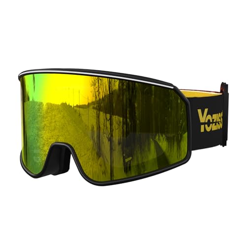 Inuito Skibrille, Snowboardbrille, OTG-Skibrille mit UV405-Schutz, Antibeschlag, Blendschutz, REVO-Tech-Skibrille, geeignet zum Snowboarden, Schneemobilfahren, Skibrille für Männer und Frauen von Inuito