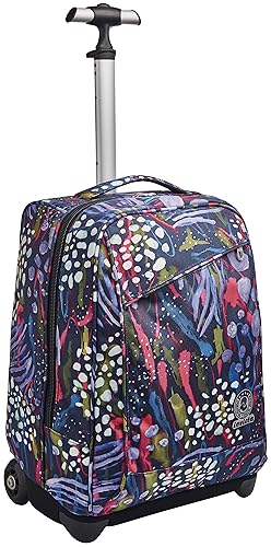 Invicta TROLLEY, 2 in 1, Schulranzen mit Rollen, Rucksack mit Trolleyfunktion für Schule, Reisen, Mädchen&Jungen, mehrfarbig, ABSTRACT JUNGLE von Invicta