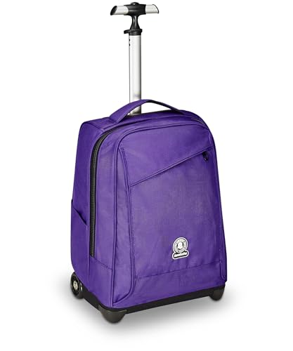 Invicta Benin Solid Schultrolley, Violett, 2 in 1, mit Schultergurten, Verwendung als Rucksack, Trinkflaschentasche und Laptophalter, für Schule & Reisen, Jungen, violett, Taglia unica, schulisch von Invicta