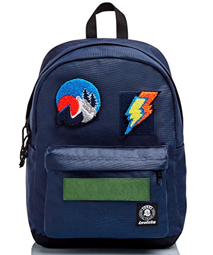 Invicta CARLSON Mood Indigo I, Rucksack aus nachhaltigem Stoff, Geräumige Schultasche für Teenager, Mädchen und Jungen, für Uni, Sport & Freizeit, mit Laptopfach, italienisches Design, blau von Invicta