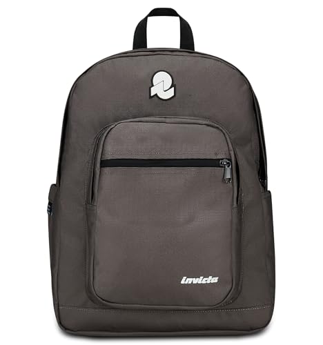Invicta Jelek Plain Schulrucksack, Grau, Doppel-Rucksack mit super geräumigem Fach für PC oder Tablet, Trinkflasche und Tasche mit Organizer, mittlere Schulen und Reisen, Unisex, grau, Taglia unica, Invicta Jelek Plain Schulrucksack, Grau, Doppel-Rucksack mit super geräumigem Fach für PC oder Tablet, Trinkflasche und Tasche mit Organizer, mittlere Schulen und Reisen, Unisex, grau, Taglia unica, von Invicta