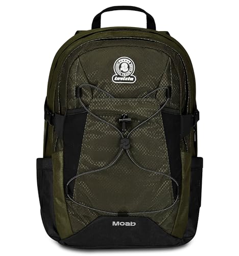 Invicta Moab Solid Schulrucksack, Grün, Doppel-Rucksack mit Hüftgurt und Brustgurt, PC-Tasche, Trinkflaschentasche und Organizer-Tasche, Reiserucksack, grün, Taglia unica, schulisch Invicta Moab Solid Schulrucksack, Grün, Doppel-Rucksack mit Hüftgurt und Brustgurt, PC-Tasche, Trinkflaschentasche und Organizer-Tasche, Reiserucksack, grün, Taglia unica, schulisch von Invicta