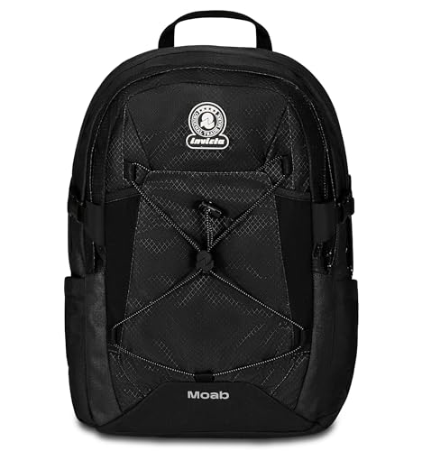 Invicta Moab Solid Schulrucksack, Schwarz, Doppelrucksack mit Hüftgurt und Brustgurt, PC-Tasche, Trinkflaschentasche und Organizer-Tasche, Reiserucksack, Schwarz, Taglia unica, schulisch von Invicta