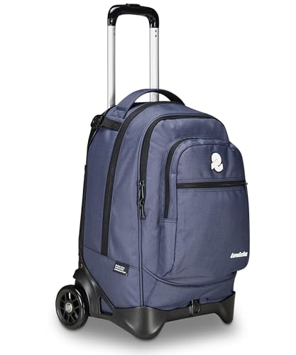 Invicta Plug Plain Schultrolley, Blau, Mehrzweck-Rucksack, Doppelfach mit abnehmbarem Wagen, PC-Tasche, Trinkflasche und Tasche mit Organizer, mittelgroße Trolley, Reisen, blau, Taglia unica, Rucksack Invicta Plug Plain Schultrolley, Blau, Mehrzweck-Rucksack, Doppelfach mit abnehmbarem Wagen, PC-Tasche, Trinkflasche und Tasche mit Organizer, mittelgroße Trolley, Reisen, blau, Taglia unica, Rucksack von Invicta