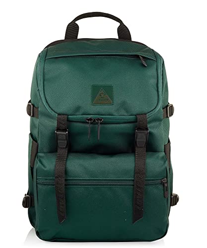 Invicta Rucksack, JOLLY OFFICE Tagesrucksack, Für Büro, Ausflüge & Pendeln, mit seitlichen Taschen & 14'' Laptopfach, italienisches Design, grün von Invicta