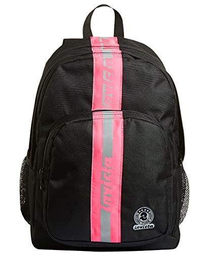 Invicta Rucksack, für Schule, Sport&Freizeit, Geräumige Schultasche für Teenager, Mädchen und Jungen, mit Trinkflaschenfach, Extra Platz, schwarz/pink, STRONG REFLECTIVE BAND Invicta Rucksack, für Schule, Sport&Freizeit, Geräumige Schultasche für Teenager, Mädchen und Jungen, mit Trinkflaschenfach, Extra Platz, schwarz/pink, STRONG REFLECTIVE BAND von Invicta