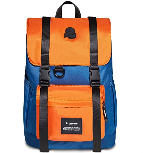 INVICTA CHAT COLORBLOCK LEGACY, Rucksack aus nachhaltigem Stoff, Praktisch & Unisex, Leicht, kompakt, mit Laptopfach, Büro, Uni, Arbeit; Reise, Sport&Freizeit, italienisches Design, blau/orange INVICTA CHAT COLORBLOCK LEGACY, Rucksack aus nachhaltigem Stoff, Praktisch & Unisex, Leicht, kompakt, mit Laptopfach, Büro, Uni, Arbeit; Reise, Sport&Freizeit, italienisches Design, blau/orange von Invicta