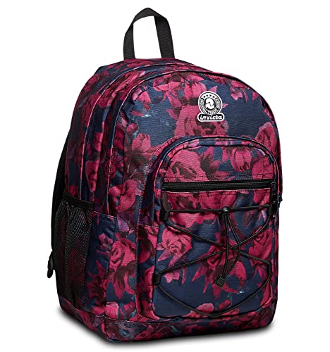 RUCKSACK INVICTA DIAL ROSES FANTASY mit Trinkflaschenfach, Extra Platz - 38 LT - Unisex, für Uni, Sport und Freizeit, italienisches Design, Geräumige Schultasche für Teenager schwarz/rosa Blumenmuster RUCKSACK INVICTA DIAL ROSES FANTASY mit Trinkflaschenfach, Extra Platz - 38 LT - Unisex, für Uni, Sport und Freizeit, italienisches Design, Geräumige Schultasche für Teenager schwarz/rosa Blumenmuster von Invicta
