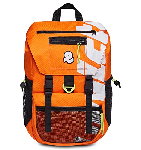 Invicta Rucksack, JOLLY X Umweltfreundlicher Tagesrucksack, Für Büro, Ausflüge & Pendeln, Für Uni, Sport, Freizeit, mit seitlichen Taschen & 15,6'' Laptopfach, italienisches Design, orange von Invicta