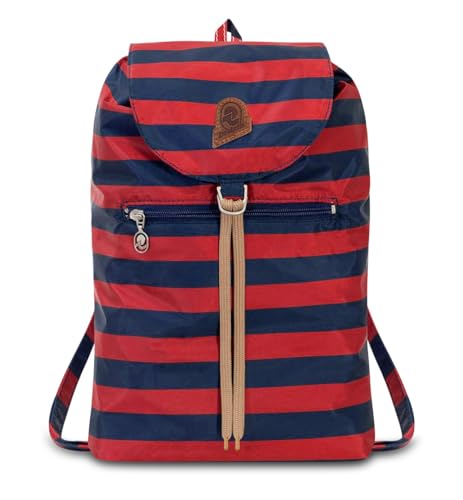 Invicta Tagesrucksack Rucksack für Reisen Outdoor - Daypack für Damen, Herren, mit Hüftgurt - faltbar 8 LT - Ultra leicht, Handgepäck mit Reißverschluss, gestreift zweifarbig rot/braun Minisac Invicta Tagesrucksack Rucksack für Reisen Outdoor - Daypack für Damen, Herren, mit Hüftgurt - faltbar 8 LT - Ultra leicht, Handgepäck mit Reißverschluss, gestreift zweifarbig rot/braun Minisac von Invicta