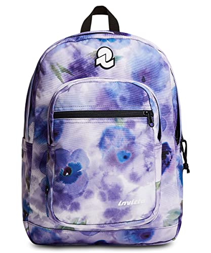 Invicta Rucksack aus nachhaltigem Stoff, Backpack mit Trinkflaschenfach, Laptopfach, Extra Platz - 38 LT - Unisex, für Schule, Sport und Freizeit, italienisches Design, violett, JELEK von Invicta