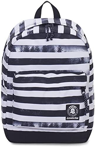 Invicta S.P.A. Rucksack — Carlson — Schwarz und Weiß — Gepolstertes Laptopfach — American 27 l, Einheitsgröße von Invicta