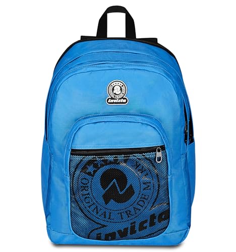 Invicta Schulrucksack Dial Full Space Solid, hellblau, Doppelrucksack mit erweiterbarem Band, PC-Tasche, Trinkflaschentasche und Organizer-Tasche, Reiserucksack, hellblau, Taglia unica, schulisch von Invicta