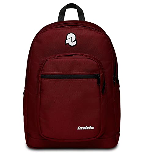 Invicta Schulrucksack JELEK FANTASY, Rot – Doppel-Rucksack – PC-Tasche, Trinkflaschentasche, Organizer innen – Schulrucksack für Jungen, Freizeitrucksack – Eco Material, bordeaux, 32 x 43 x 25 cm, von Invicta