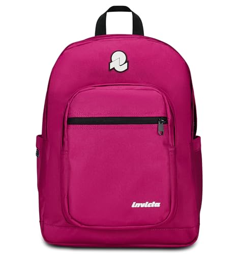 Invicta Schulrucksack Jelek Plain, Fuchsia, Doppelfach Super geräumiger Rucksack mit Tasche für PC oder Tablet, Trinkflasche und Tasche mit Organizer, Medium, oben und Reisen, Damen Mädchen, fuchsia, Invicta Schulrucksack Jelek Plain, Fuchsia, Doppelfach Super geräumiger Rucksack mit Tasche für PC oder Tablet, Trinkflasche und Tasche mit Organizer, Medium, oben und Reisen, Damen Mädchen, fuchsia, von Invicta