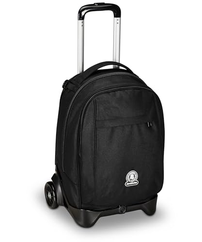 Invicta Schultrolley New Tech Solid, Schwarz, 3 in 1, Rucksack mit abnehmbarem Wagen, Multi-Taschen, Maxi Capienrte, Schule, Reisen und Freizeit, Jungen, Schwarz, Taglia Unica, schulisch von Invicta