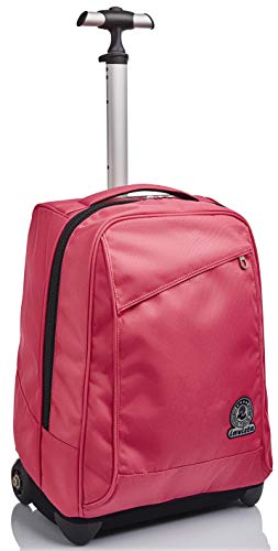 Invicta TROLLEY, 2 in 1, Schulranzen mit Rollen, Rucksack mit Trolleyfunktion für Schule, Reisen, Mädchen&Jungen, rosa, BENIN SOLID von Invicta