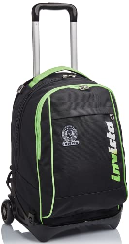 Invicta TROLLEY, Rucksack mit Trolleyfunktion, 3 in 1, Schulranzen mit Rollen, Abnehmbarer Rucksack, ab 1. Klasse, für Schule, Gymnasium, Reisen&Freizeit, Mädchen&Jungen, schwarz, NEW TECH KUPANG von Invicta