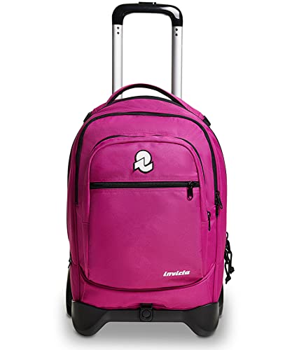 Invicta TROLLEY, Rucksack mit Trolleyfunktion, Schulranzen mit Rollen, 3 in 1, Abnehmbarer Rucksack, nachhaltige Materialienfür Schule Reisen&Freizeit, Mädchen&Jungen, pink, NEW PLUG von Invicta