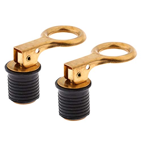 Inzopo Abflussstopfen für Bootsablauf, Gummi, Messing, mit Schnappgriff, für 24 mm Loch, 2 Stück Inzopo Abflussstopfen für Bootsablauf, Gummi, Messing, mit Schnappgriff, für 24 mm Loch, 2 Stück von Inzopo