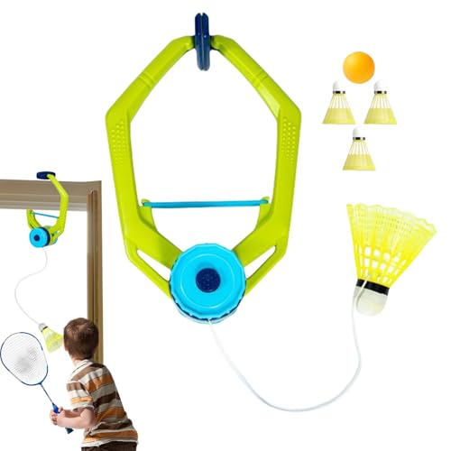 Adjustable Rebound Badminton Trainer, Single-Player Training with String, Includes 3 Badminton Balls and 1 Table Tennis Ball, Portable Indoor Badminton Practice Set for Fitness and Skill Building von Iouyjiu