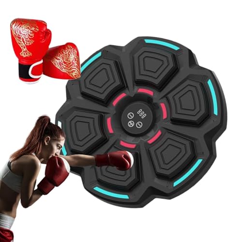 Wall Mounted Smart Music Boxing Machine - Adjustable Height Punching Speed Trainer | Includes Boxing Gloves for Effective Home Gym Workouts and Engaging Fitness Training von Iouyjiu