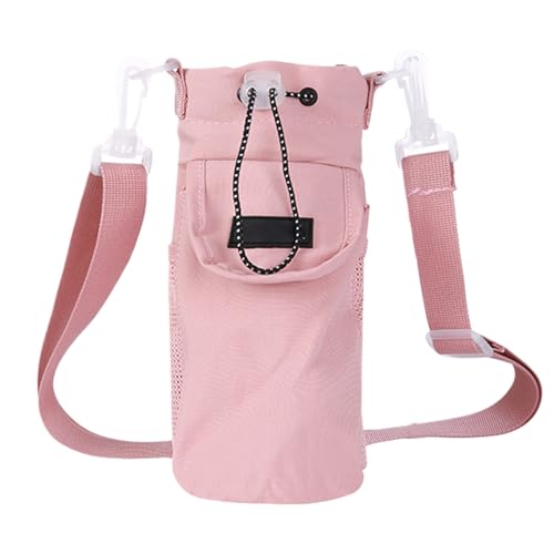 Water Bottle Bag, Adjustable Shoulder Strap Water Bag, Insulation Water Bottle Holder, Travel Water Bottle Bag with Adjustable Shoulder Strap for Hiking, Camping and Outdoor Adventures, Rosa, von Iouyjiu