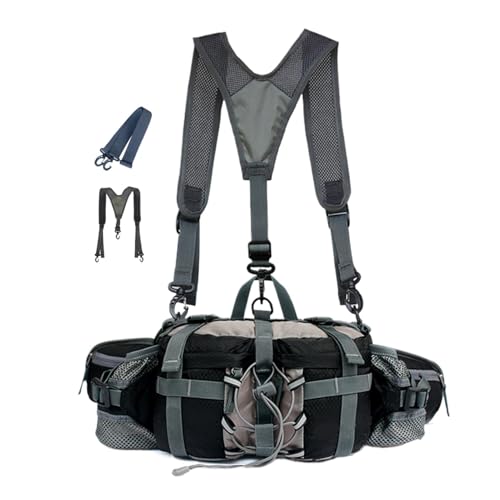 wasserdichte Outdoor-Gürteltasche, Bequeme Hüfttasche mit Flaschenhalter, verstellbare Riemen-Hüfttasche, leichte Lauf-Gürteltasche 11,22 x 5,12 x 5,91 Zoll zum Wandern, Laufen, Joggen, Angeln von Iouyjiu