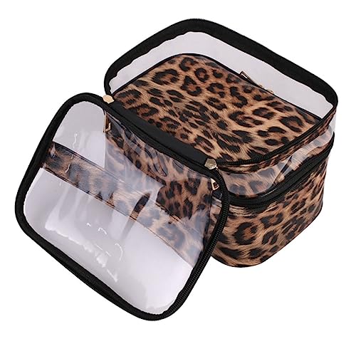 Ipetboom 1Stk Handwaschbeutel handhaben große Kosmetiktaschen Reisetasche Make-up-Behälter Abs Kosmetiktasche Portable Cosmetic Bag Kulturbeutel Make-up-Tasche zur Aufbewahrung PVC Leopard von Ipetboom