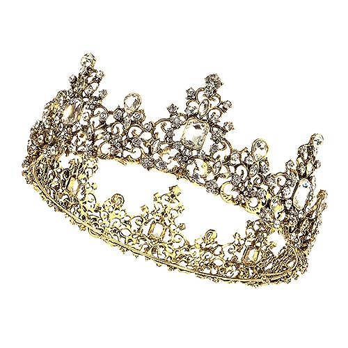 Ipetboom Barock Vintage Krone Für Damen Antike Goldene Tiara Mit Strasssteinen Hochzeitskrone Braut Haarschmuck Prinzessin Haarband Für Partys Und Besondere Anlässe von Ipetboom