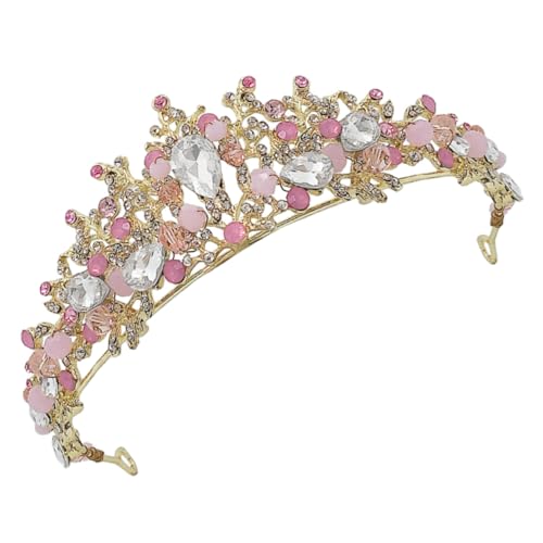 Ipetboom Mode Kopfbedeckung Hochzeitskleid Zubehör Krone Für Braut Hochzeit Kopfschmuck Brautkrone Rosa von Ipetboom