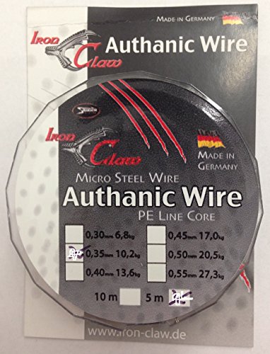 Iron Claw Unisex – Erwachsene 10C4039507047719C10 Authanic Wire-knotbares Stahlvorfach mit Dyneema-Seele-10,2 kg-5 m, Bunt, Normal Iron Claw Unisex – Erwachsene 10C4039507047719C10 Authanic Wire-knotbares Stahlvorfach mit Dyneema-Seele-10,2 kg-5 m, Bunt, Normal von Sensitec