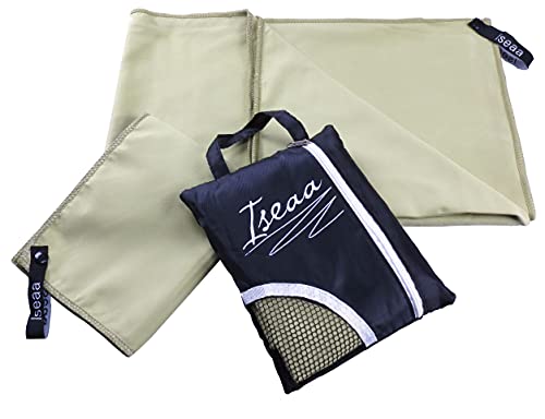 Iseaa 2er Set Mikrofaser Handtücher extrem saugfähig antibakteriell leicht Sporthandtuch Badetuch Saunatuch Strandtuch Yoga Tuch Microfaser Handtuch 200x100cm + 30x50cm Olivgrün Iseaa 2er Set Mikrofaser Handtücher extrem saugfähig antibakteriell leicht Sporthandtuch Badetuch Saunatuch Strandtuch Yoga Tuch Microfaser Handtuch 200x100cm + 30x50cm Olivgrün von Iseaa