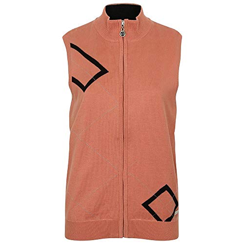 Insel Green Golf IGLKNT1754 Womens Mid Layer Zip Up Jacquard Gefüttert Diamant Patterned Full Zip Pullover, Lachs, Größe 10 Insel Green Golf IGLKNT1754 Womens Mid Layer Zip Up Jacquard Gefüttert Diamant Patterned Full Zip Pullover, Lachs, Größe 10 von Island Green
