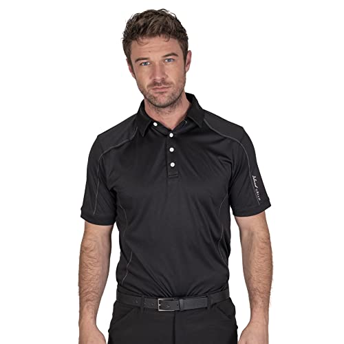 Insel Grün Herren 4 Taste CoolPass Polo-Hemd - Schwarz - 3XL von Island Green